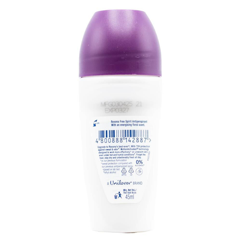 Rexona 72H 45ml Women Roll On Antiperspirant Deodorant Free Spirit — image 2