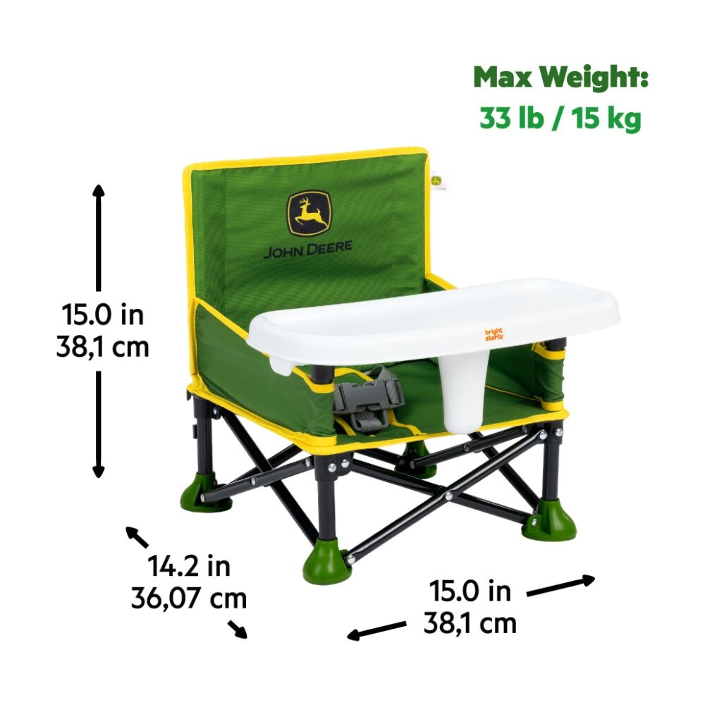Bright Starts 6m+ John Deere Pop N Sit Portable Baby Booster High Chair — image 2