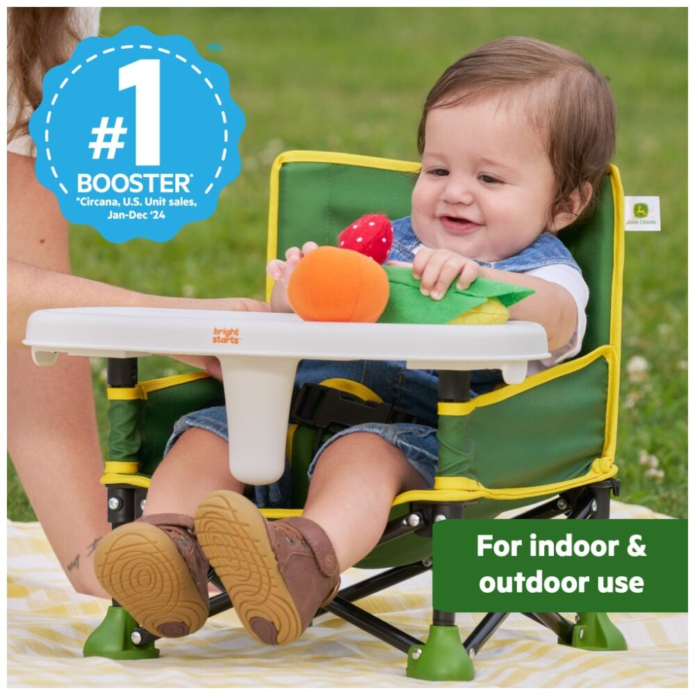 Bright Starts 6m+ John Deere Pop N Sit Portable Baby Booster High Chair — image 3