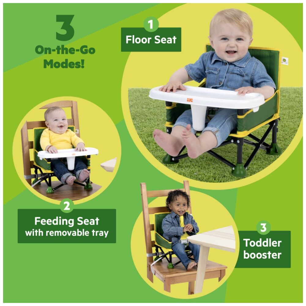 Bright Starts 6m+ John Deere Pop N Sit Portable Baby Booster High Chair — image 4