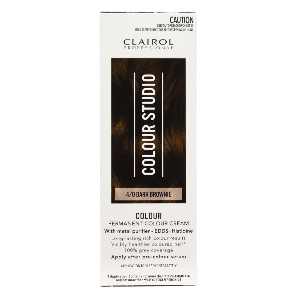 Clairol Hair Dye Professional Permanent Colour Cream 4/0 Dark Brownie