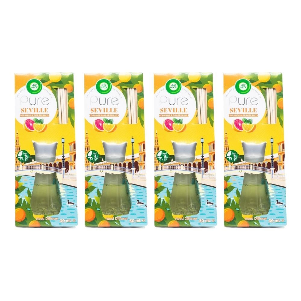 Air Wick 4PK Pure Seville Reed Diffuser 30ml Grapefruit Fragrance