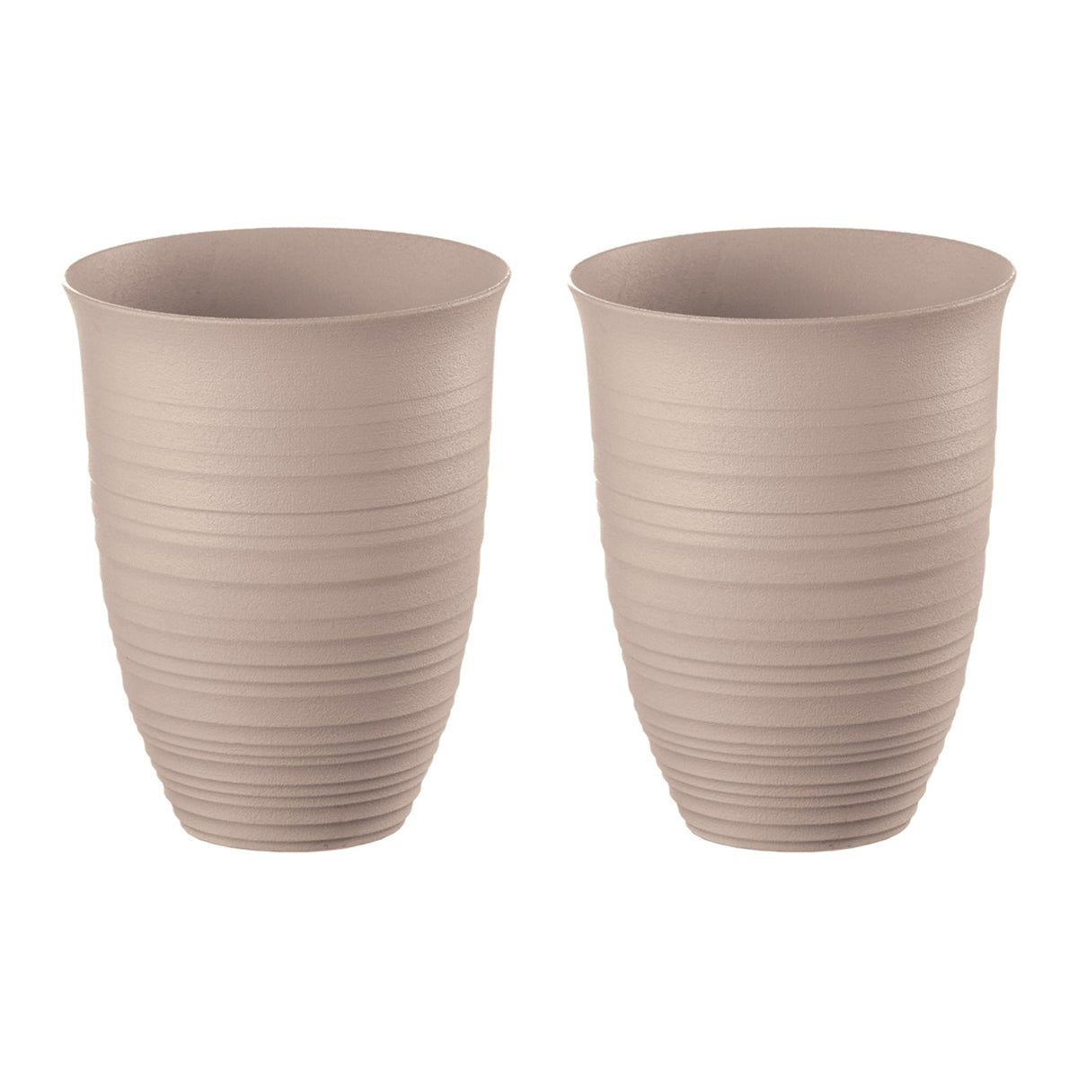 Guzzini Earth Tierra 12.4cm/520ml Tall Plastic Water Drinking Tumbler Taupe (2 Pack)