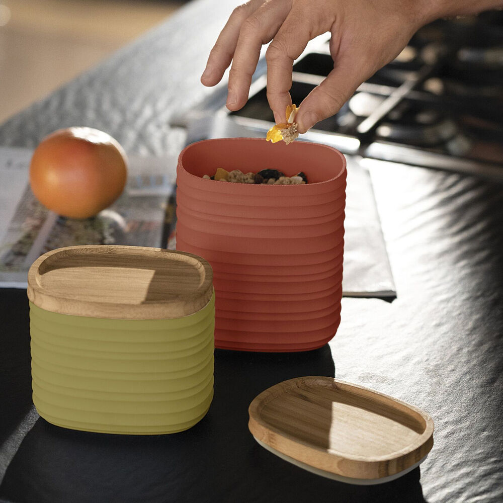Guzzini Earth Tierra Food Storage Container Jar w/Lid 500ml Small Terracotta (2 Pack) — image 4