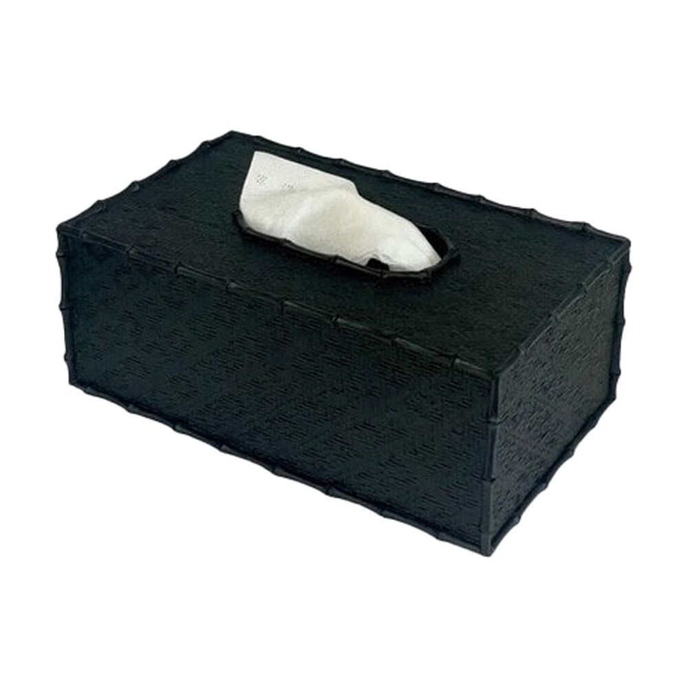 SS Collective 25x14cm Black Weave Rectangle Tissue Box Home Decor