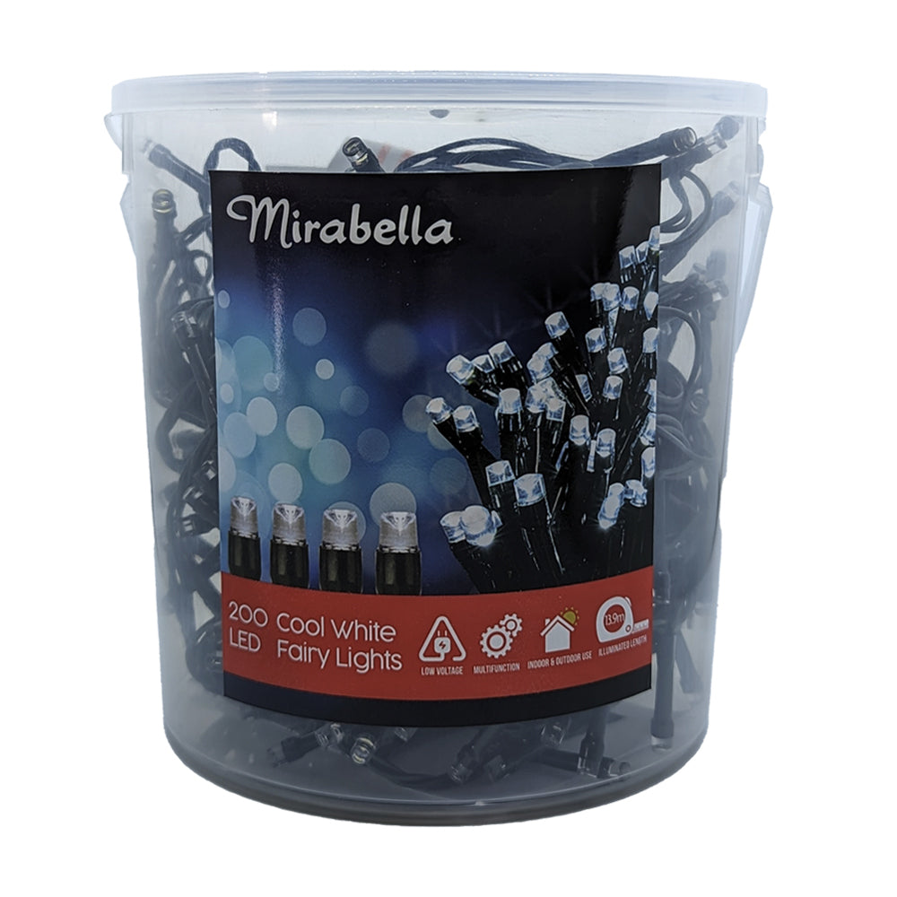 Mirabella 200pc Mirabella LED Clear White Festive Party Fairy Lghts Low Voltage (3 Pack) — image 2
