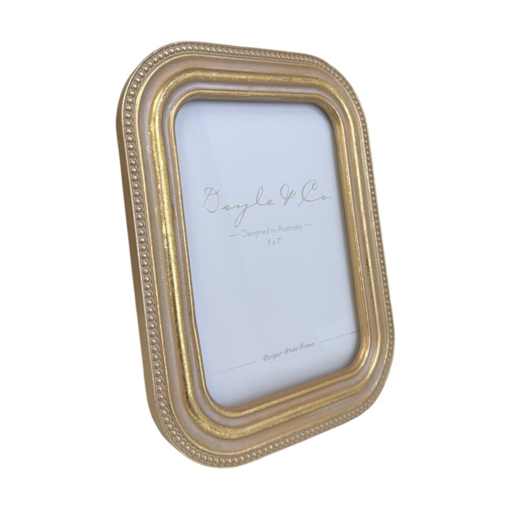 SS Collective 5x7 Gold Ridged Textured Beaded Rectangle Photo Frame — image 2