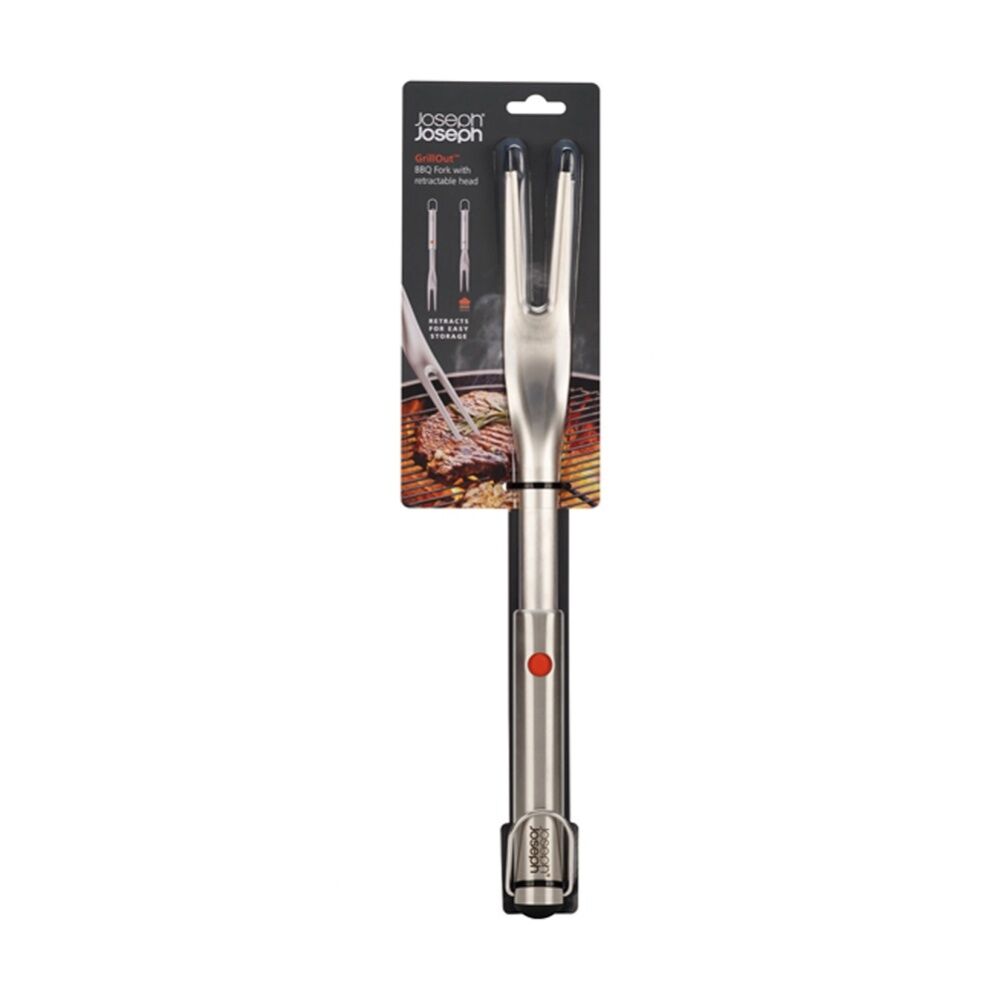 Joseph Joseph GrillOut BBQ Tool Sharp Fork Retractable Head Stainless Steel