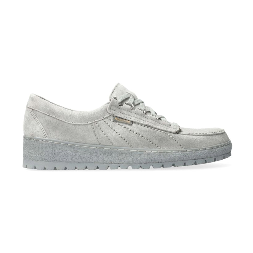Mephisto W US7.5/EU37.5 Lady Velour Leather Women's Comfort Lace Shoe Light Grey