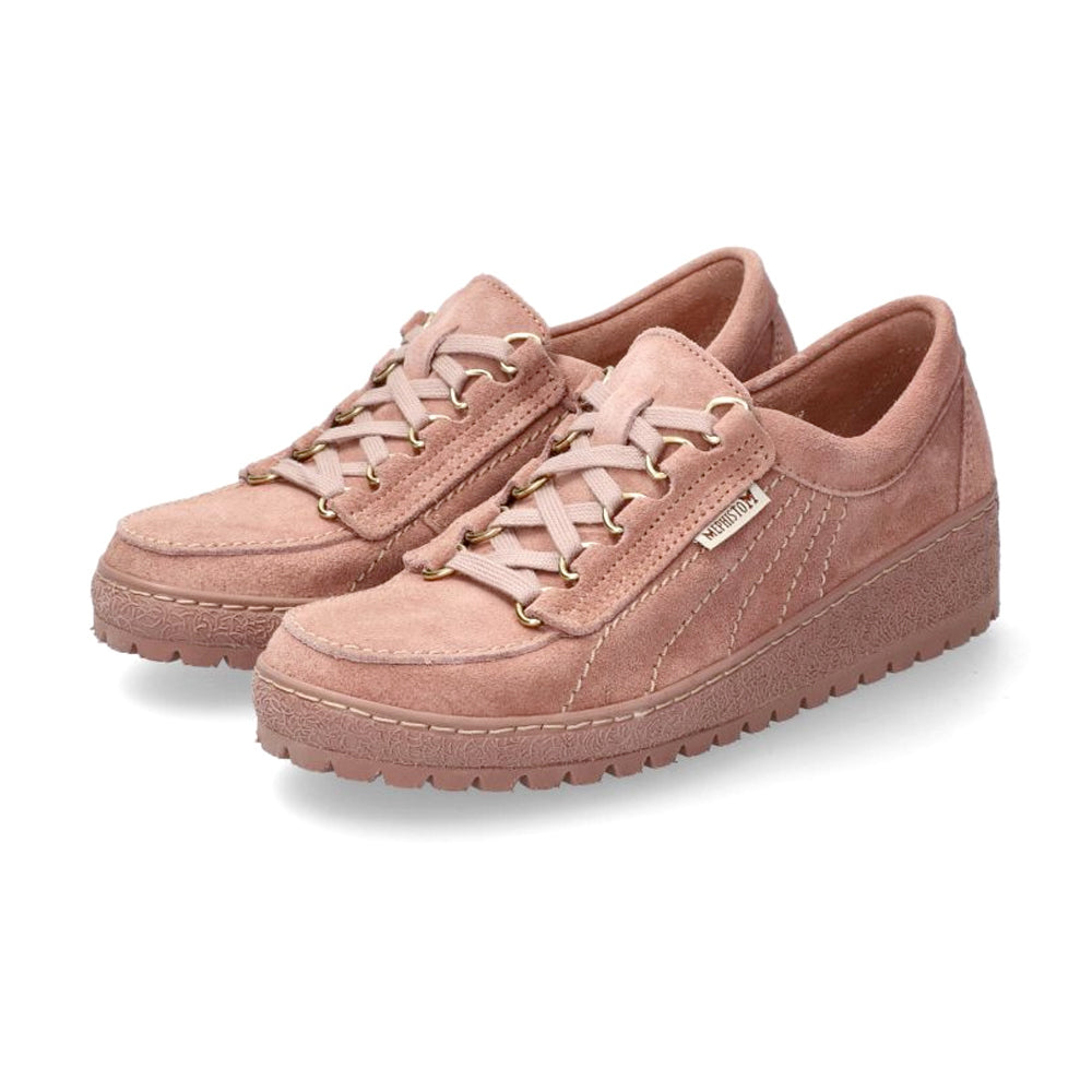Mephisto W US8.5/EU38.5 Lady Velour Leather Women's Comfort Lace Shoe Old Pink — image 2