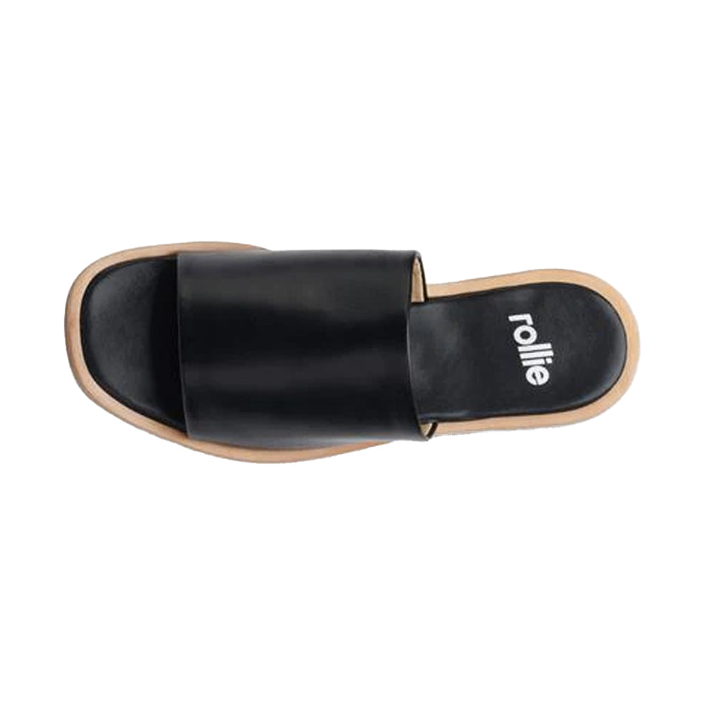 Rollie Women's Alpha Leather Slide/Sandal Shoe Open Toe Footwear Black US8/EU39 — image 5