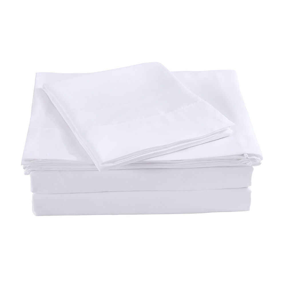 Royal Comfort Sheet Set w/ 2x Pillowcases Blended Bamboo White