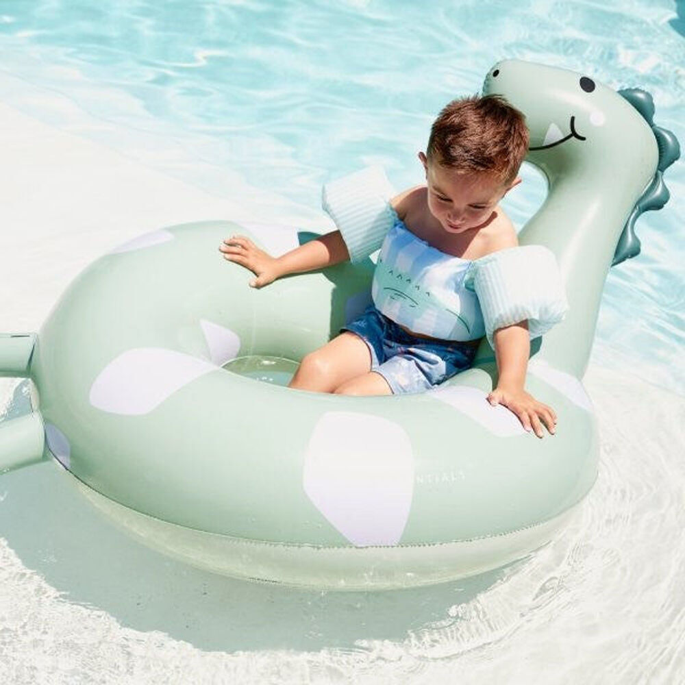 Swim Essentials 95cm Green Dino Kids Inflatable Swimming Ring Pool Floater — image 3