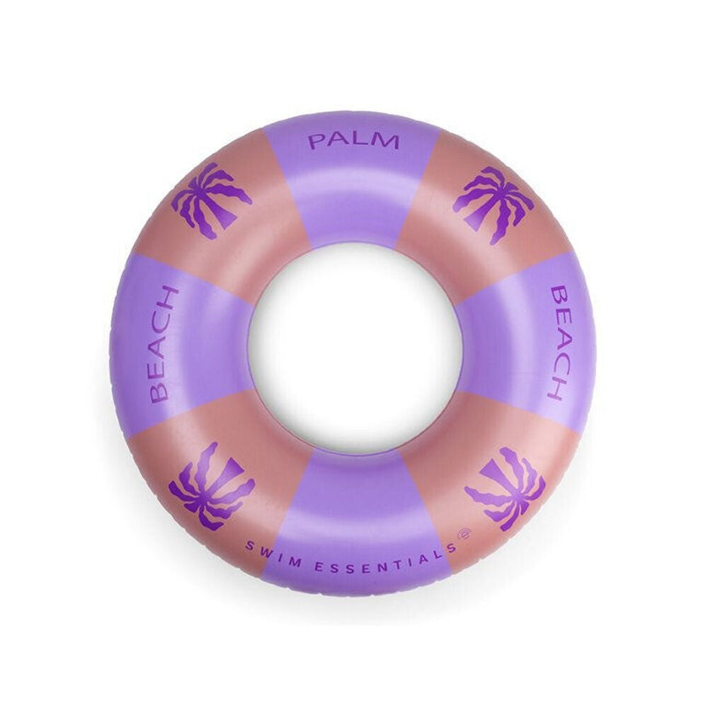 Swim Essentials 120cm Palm Trees Purple Kids Inflatable Swimming Ring Floater