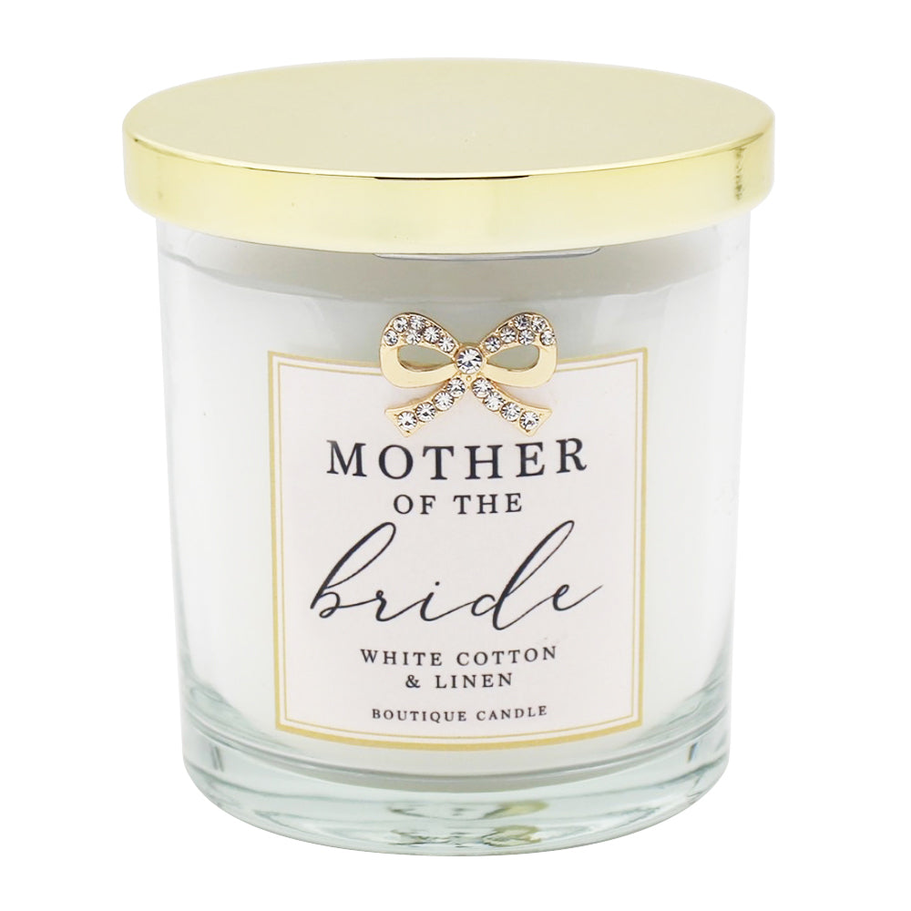 Gibson Gifts Jewelled Scented Candle White Cotton/Linen Scent Mother/Bride (2 Pack) — image 2