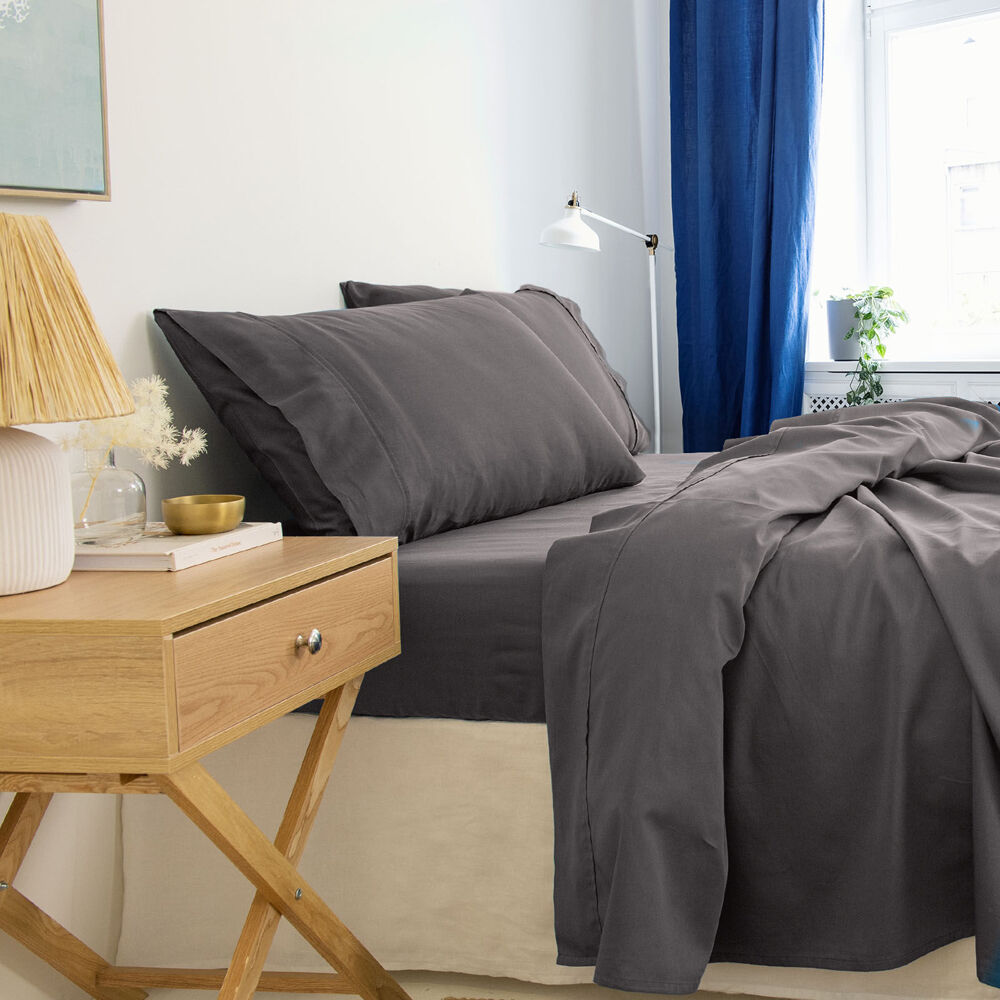 Royal Comfort Balmain Bed Sheet Set 1000TC Bamboo Cotton Pewter — image 3