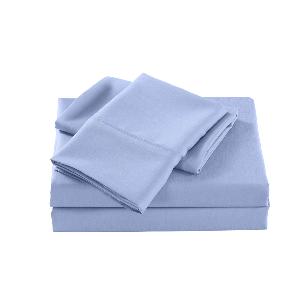 Royal Comfort Bed Sheet Set Bamboo Cooling 2000TC Light Blue