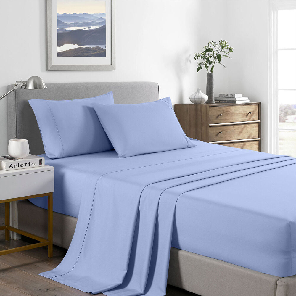 Royal Comfort Bed Sheet Set Bamboo Cooling 2000TC Light Blue — image 2