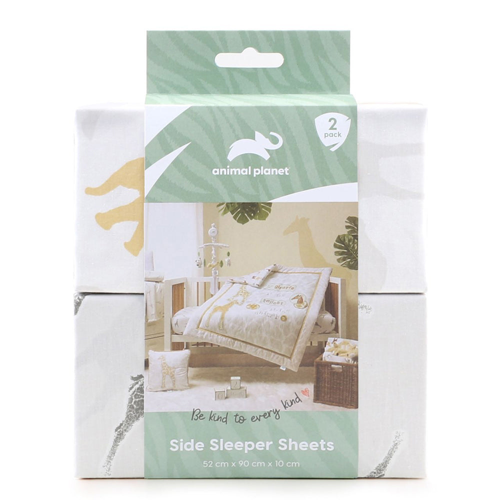 Animal Planet Baby Side Sleeper Sheets Be Kind To Every Kind Giraffe 90cm (2 Pieces)