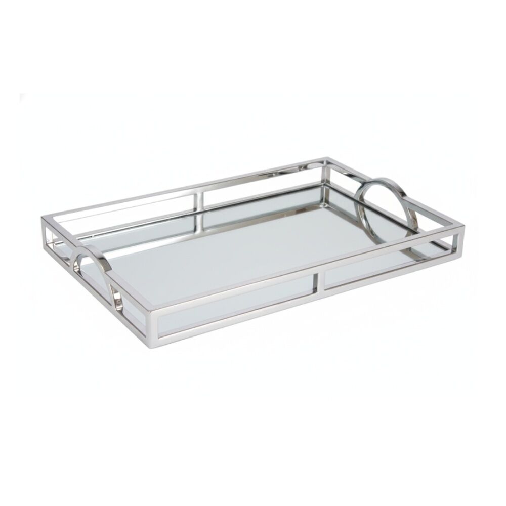 SS Collective 41cm Small Rectangle Arch Handle Serving Tray Mirror Finish
