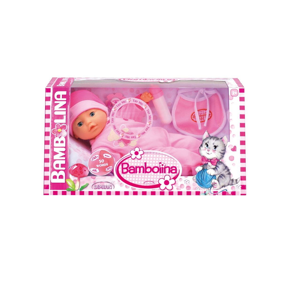 Bambolina Childrens 40cm Speaking Doll with Bib 50 words Pretend Play Toy — image 2