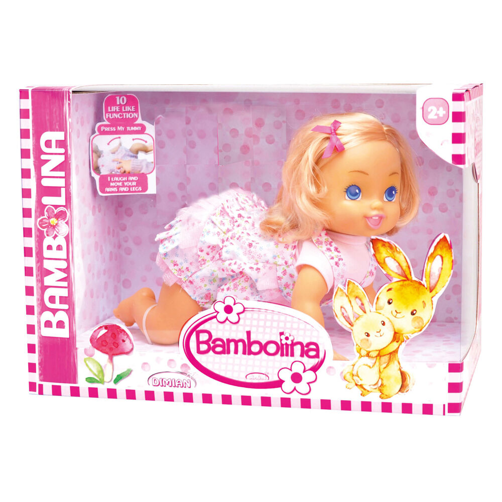 Bambolina Childrens 40cm Crawling Doll on Platform Pretend Play Toy 3y+