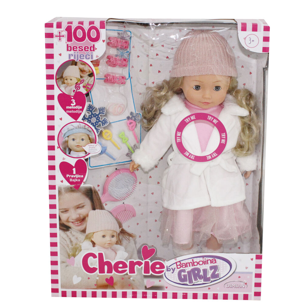 Bambolina Kids 46cm Speaking Girlz Doll w/ White Coat 100 words Pretend Play Toy