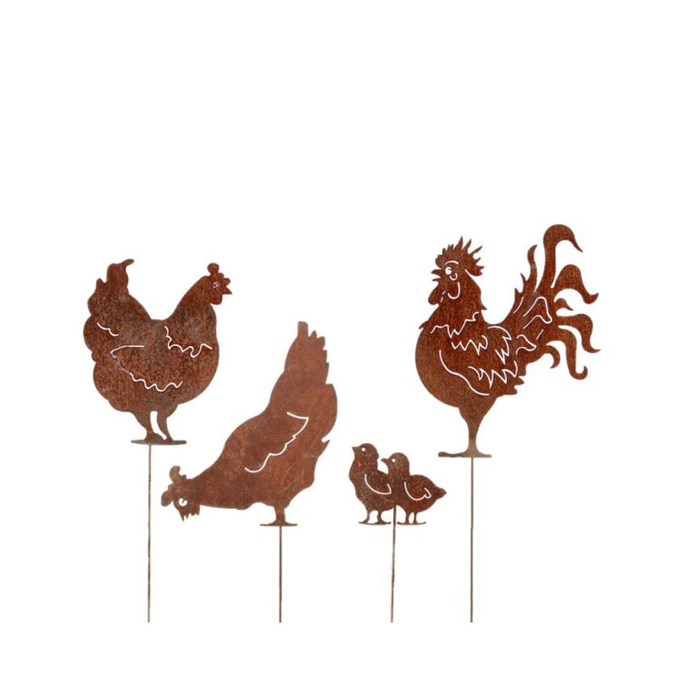 22646-4pc-a-fresco-metal-stake-chicken-silhouette-garden-decor-rust