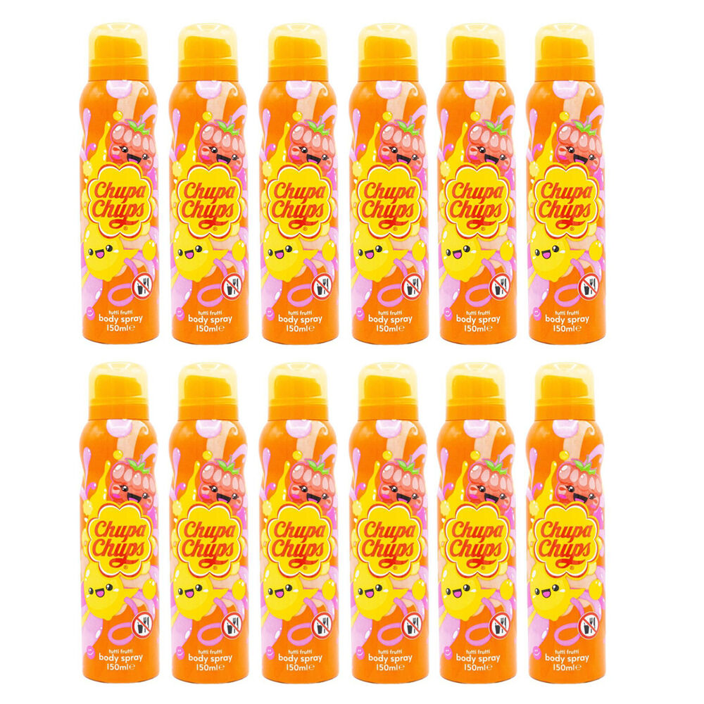 Chupa Chups Body Spray Mist 150ml Tutti Frutti Sweet Fruity Fragrance (12 Pack)
