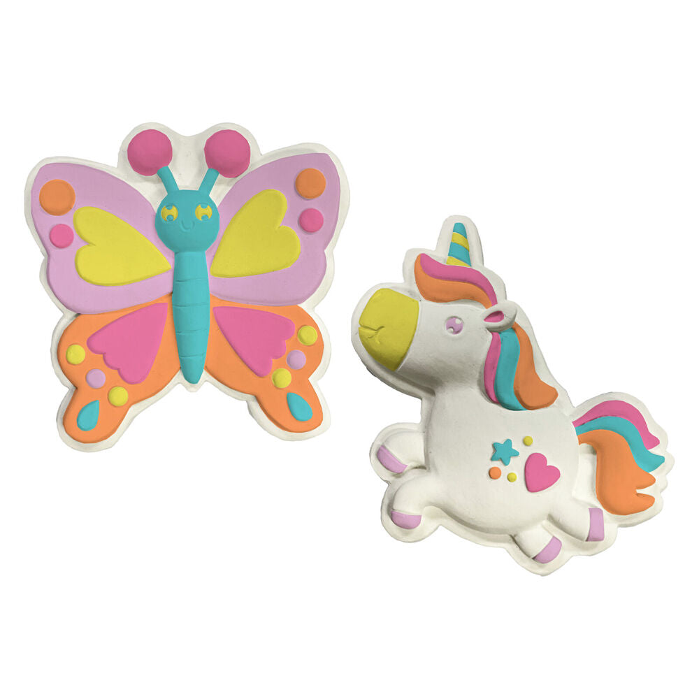 Kaleidoscope Paint Your Own Plasters w/ 5x Paints & Brush Art Craft 3y+ (4 Pieces) — image 2