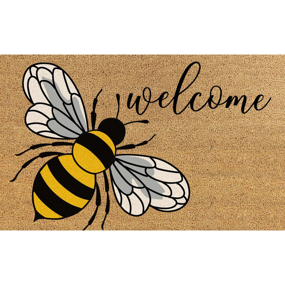 23-8508-solemate-pvc-backed-coconut-coir-bee-welcome-doormat-45x75cm