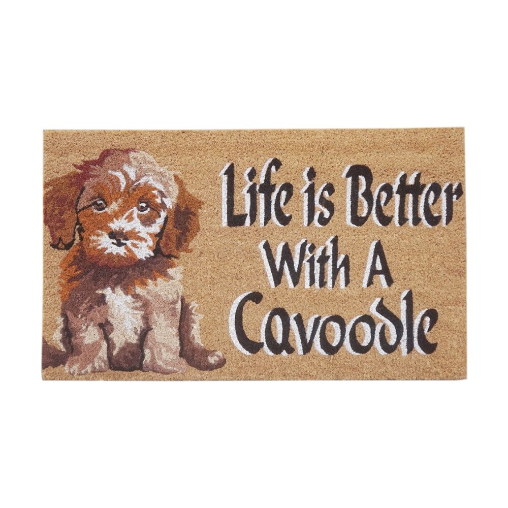 Solemate 45x75cm Life is Better With a Cavoodle Coil Backed Dog Lover Doormat