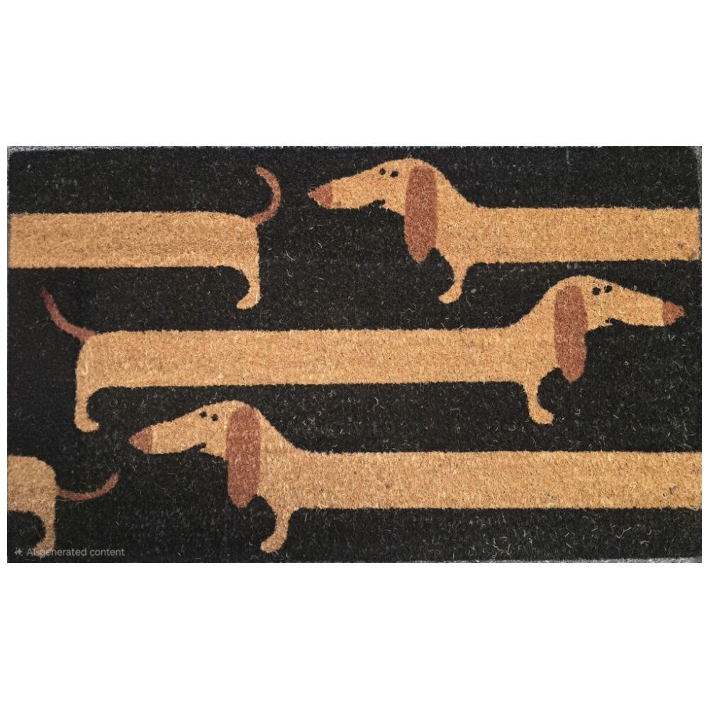 Solemate 45x75cm Coir Backed Dachshunds Sausage Dog Lover Doormat