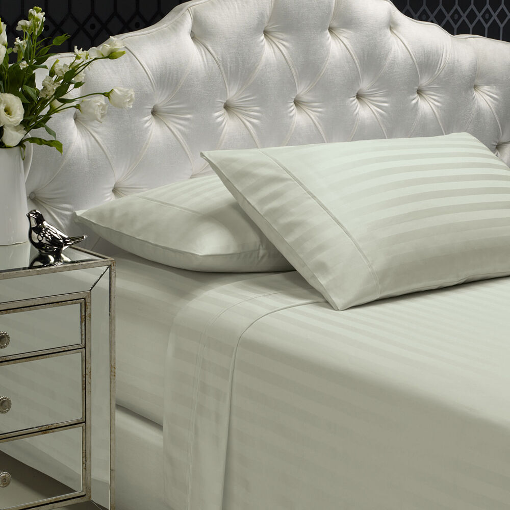 Royal Comfort Damask Sheet Set 1200TC Stripe Cotton Blend Silver — image 3
