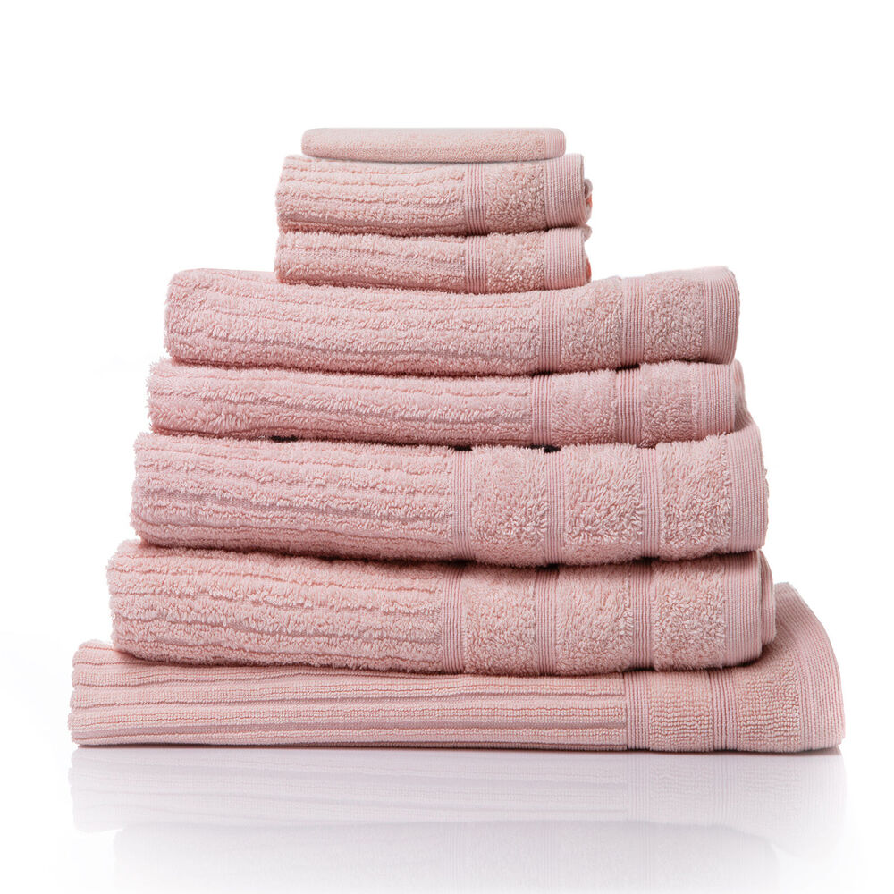 Royal Comfort 8pc Royal Comfort Eden Egyptian Cotton 600 GSM Soft Bath Towel Pack Blush (2 Pack) — image 2