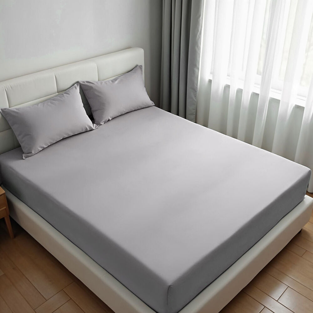 Royal Comfort Double Fitted Sheet Set 1500TC Cotton Rich Indigo (3 Pieces) — image 2