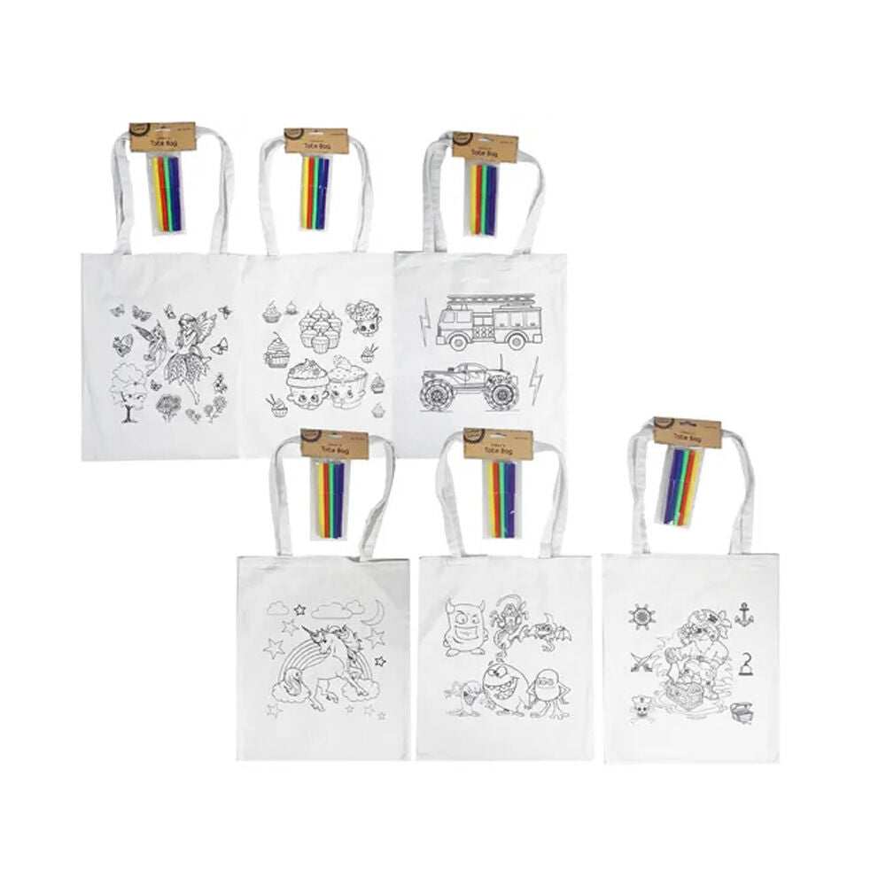 Krafters Korner 39x33cm Custom Design Cotton Tote Bag w/ 5 Markers Assorted — image 2