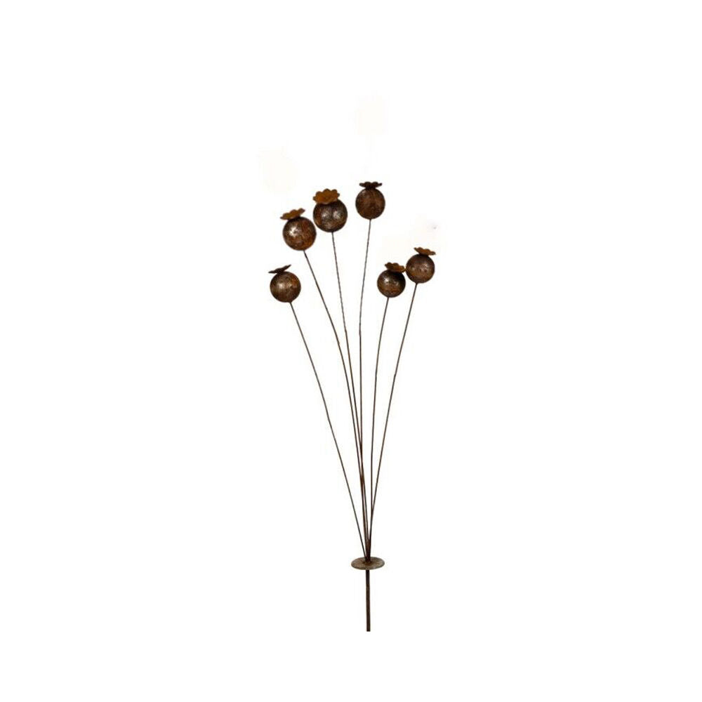 23964-a-fresco-metal-stake-poppy-head-short-10x65cm-rust