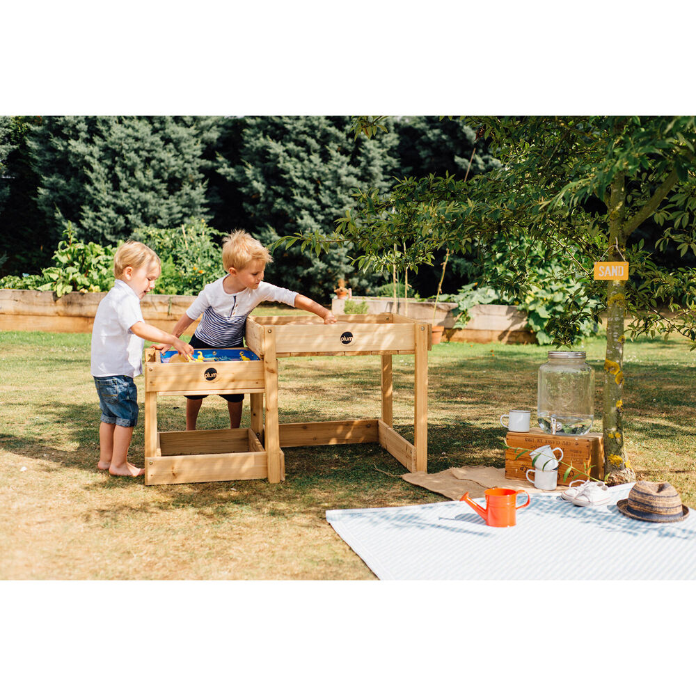 Plum Play Childrens/Kids Multifunctional Outdoor Wooden Tables 18M+ (2 Pieces) — image 3
