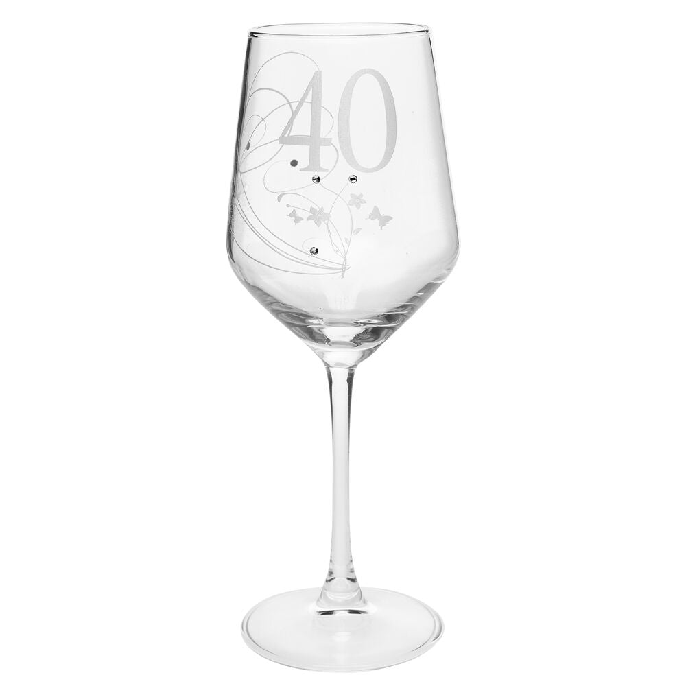 26183-gibson-gifts-40-birthday-crystal-wine-glass-clear