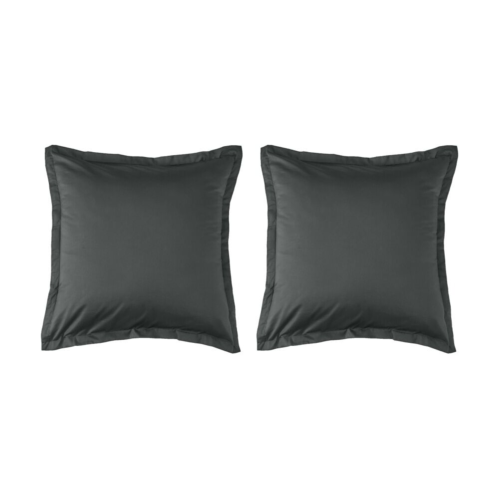 Grosvenor House 500TC Egyptian Cotton Tailored European Pillowcase Charcoal (2 Pack)