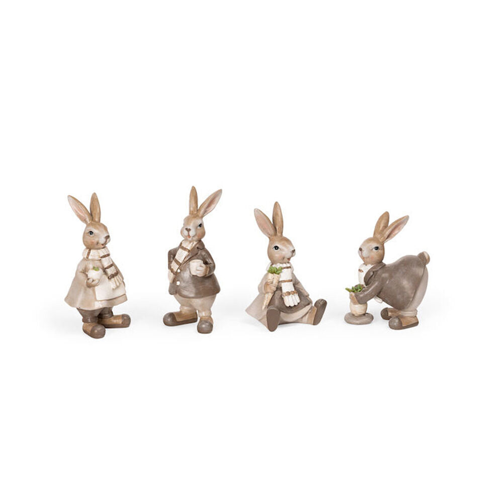 26354-4pc-a-fresco-resin-family-of-rabbits-figurine-set-garden-decor-brown