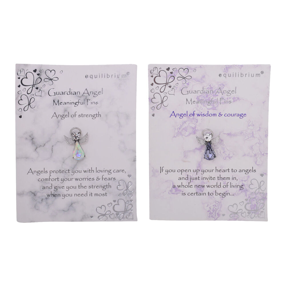 Gibson Gifts Equilibrium Stone Angel Pin Combo Set Wisdom & Courage/Strength (2 Pieces)