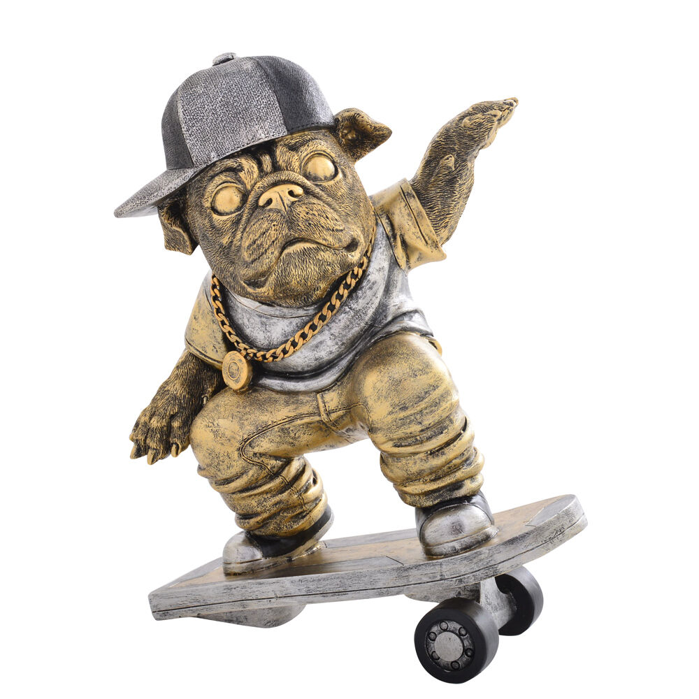 26596-gibson-gifts-dudes-skater-bulldog-resin-figurine-home-decor-bronze