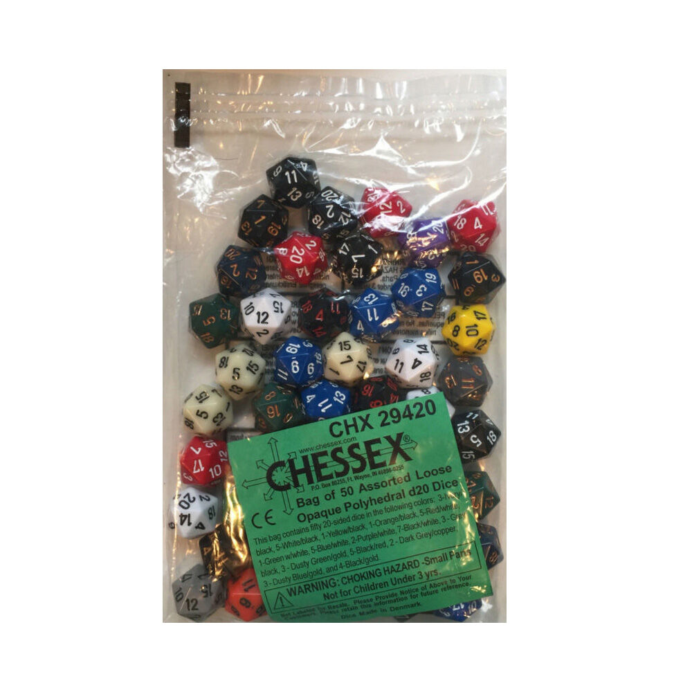 26629-50pcs-chessex-bulk-d20-rpg-dice-loose-opaque-polyhedral-assorted