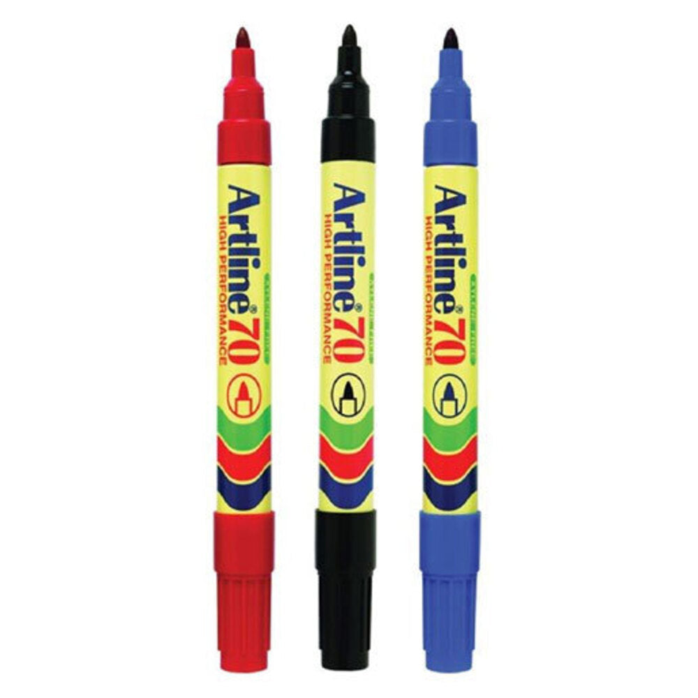 Artline 70 Permanent Marker Office/School Assorted Colours 1.5mm Bullet Nib (6 Pieces) — image 2