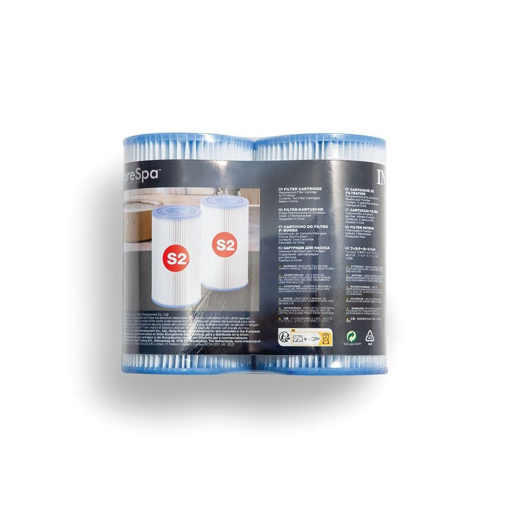 Intex Filter Cartridge S2 For Spa Shrink Wrap w/ Litho Twin Pack Set (4 Pieces) — image 2