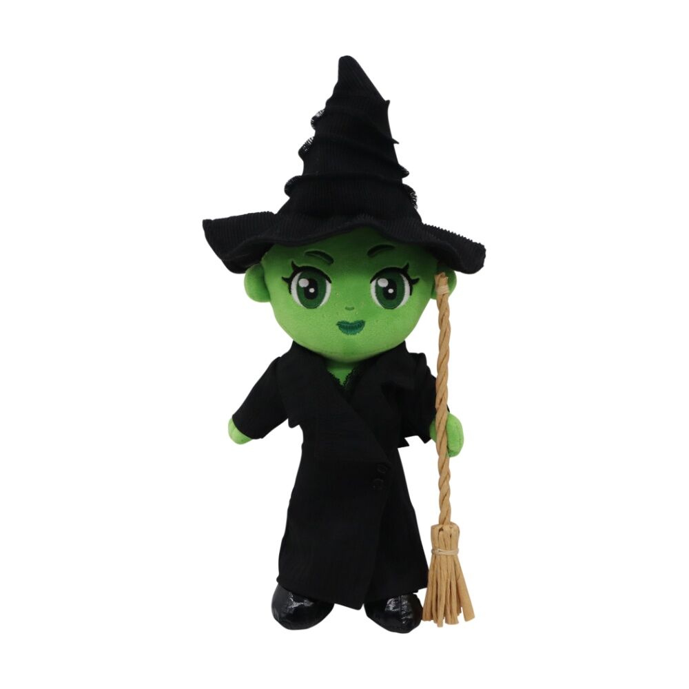 Wicked 10 Inch Kids Medium Soft Plush Toy Elphaba w/ Iconic Hat & Broom