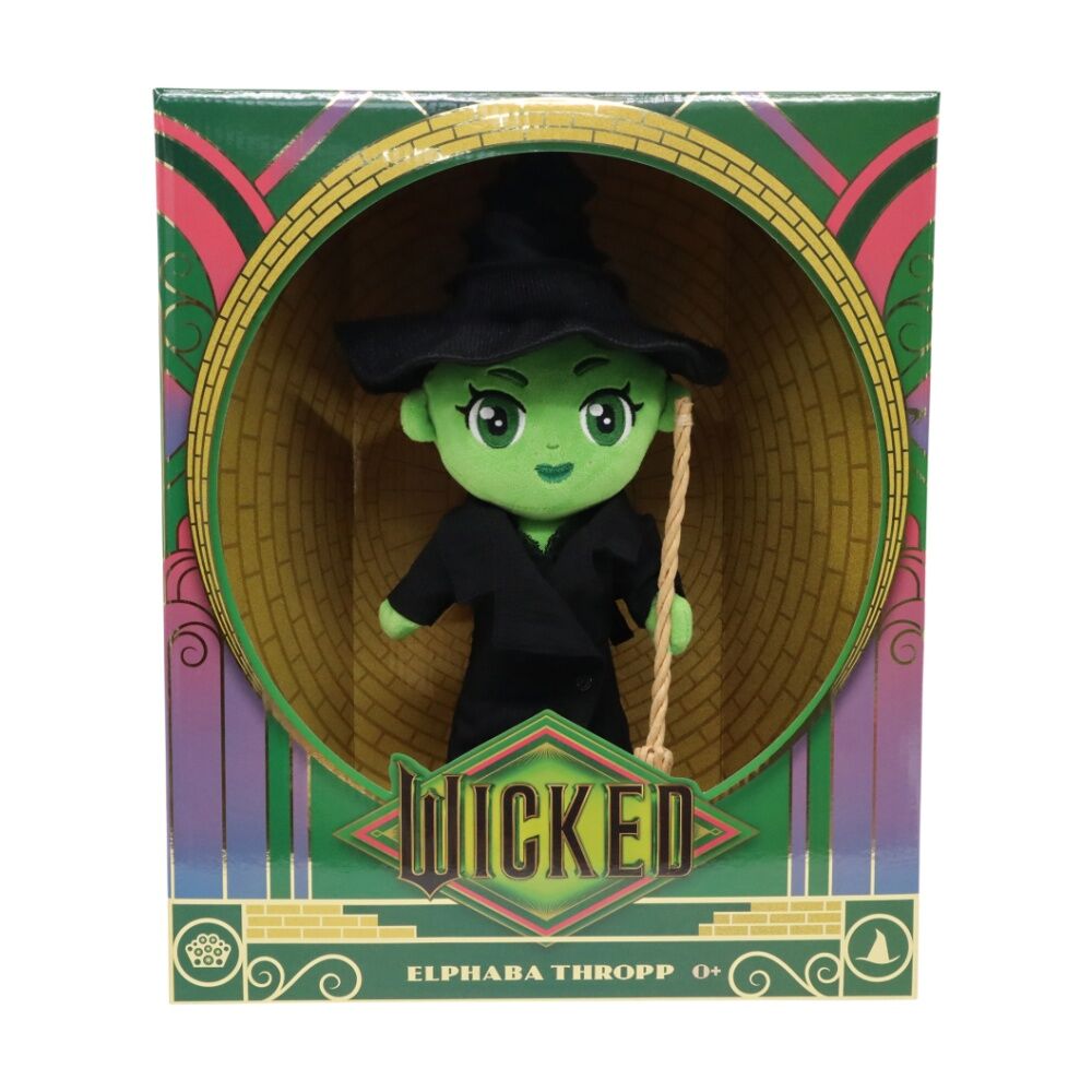 Wicked 10 Inch Kids Medium Soft Plush Toy Elphaba w/ Iconic Hat & Broom — image 4