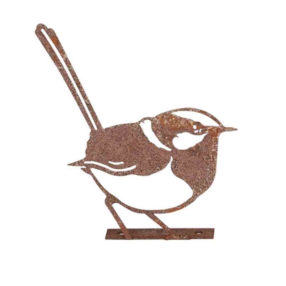 A.Fresco Bird/Wren Silhouette Base Outdoor Decoration 10x10cm Rust Assorted (4 Pack) — image 2